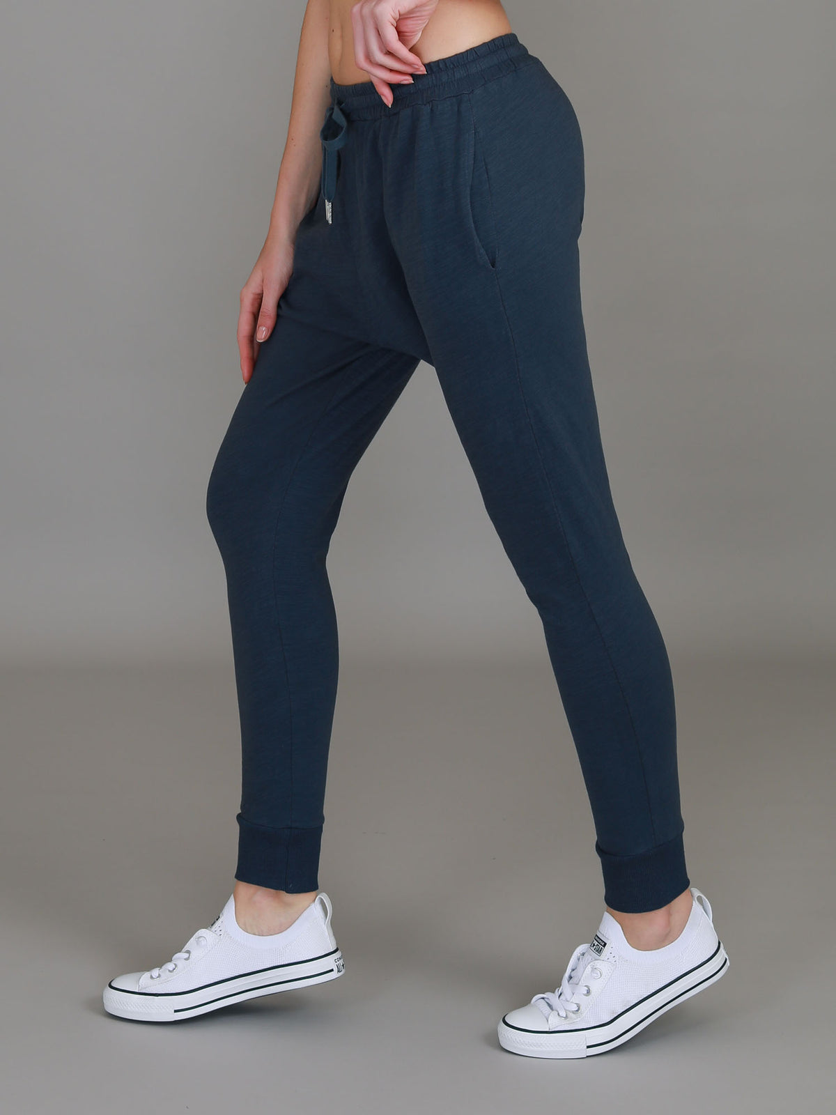 navy drop crotch pants