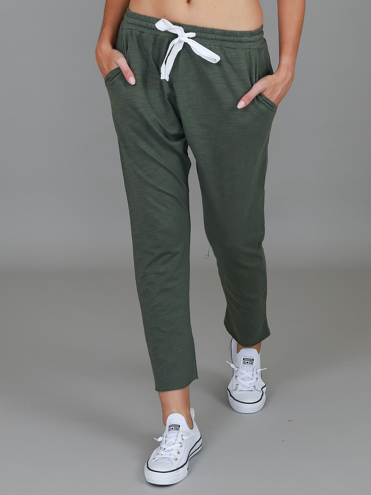 olive straight leg joggers