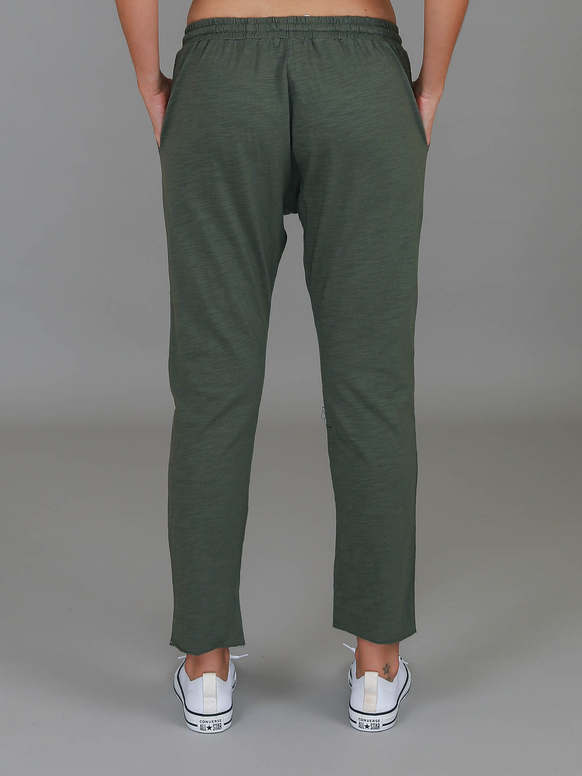 olive green track pants