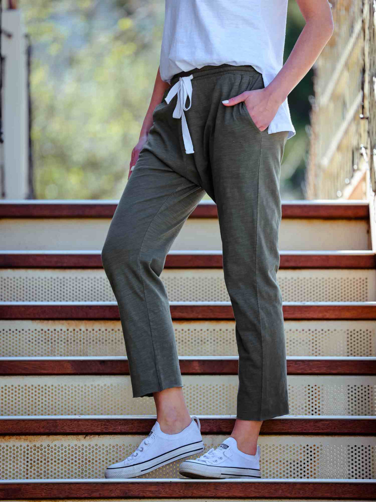 olive green joggers
