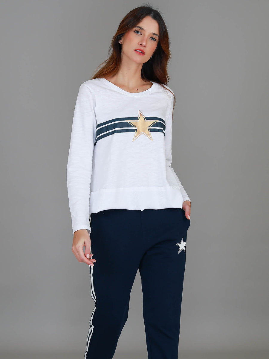 Sonya Gold Star Stripe T Shirt size guide