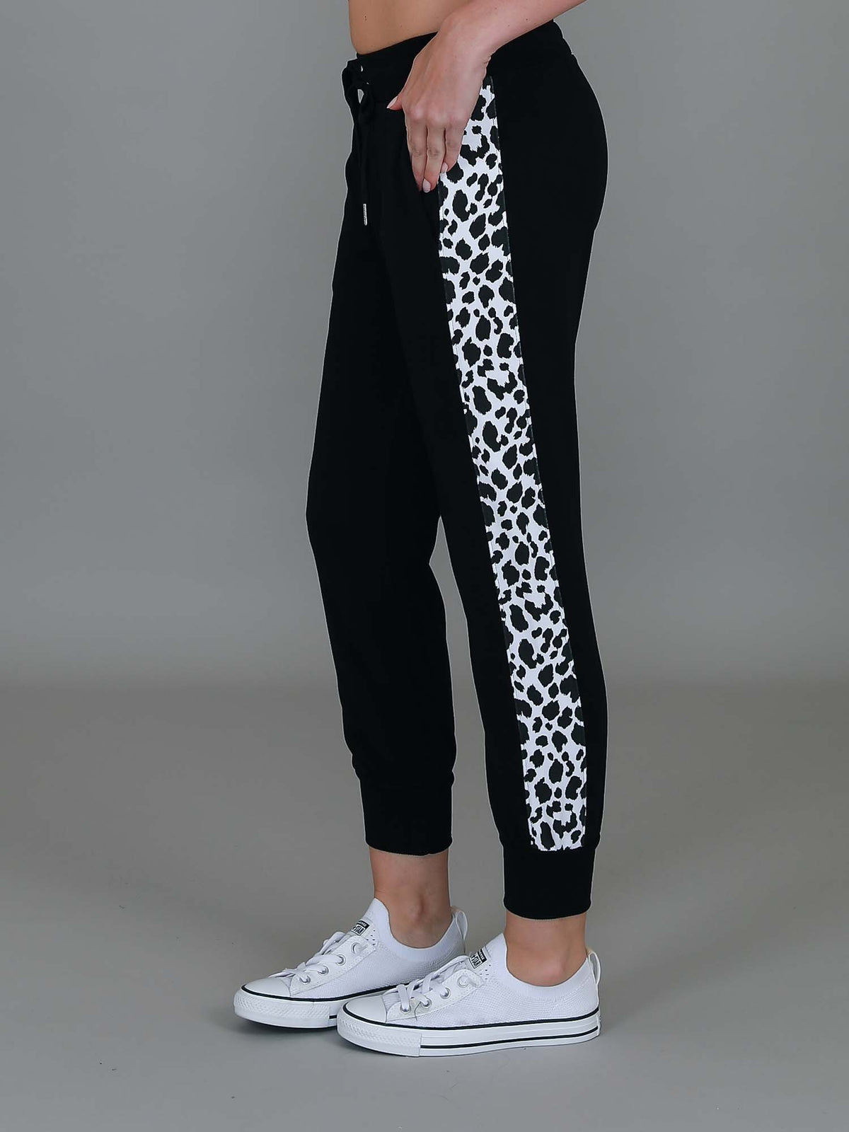 tapered leopard sweatpants