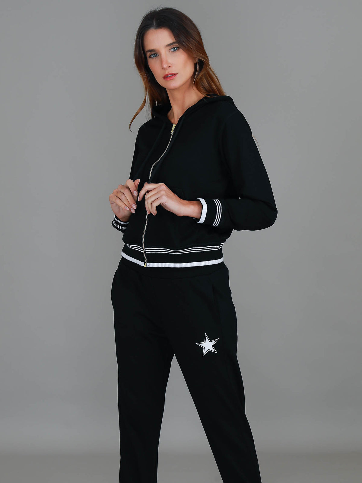 black french terry hoodie