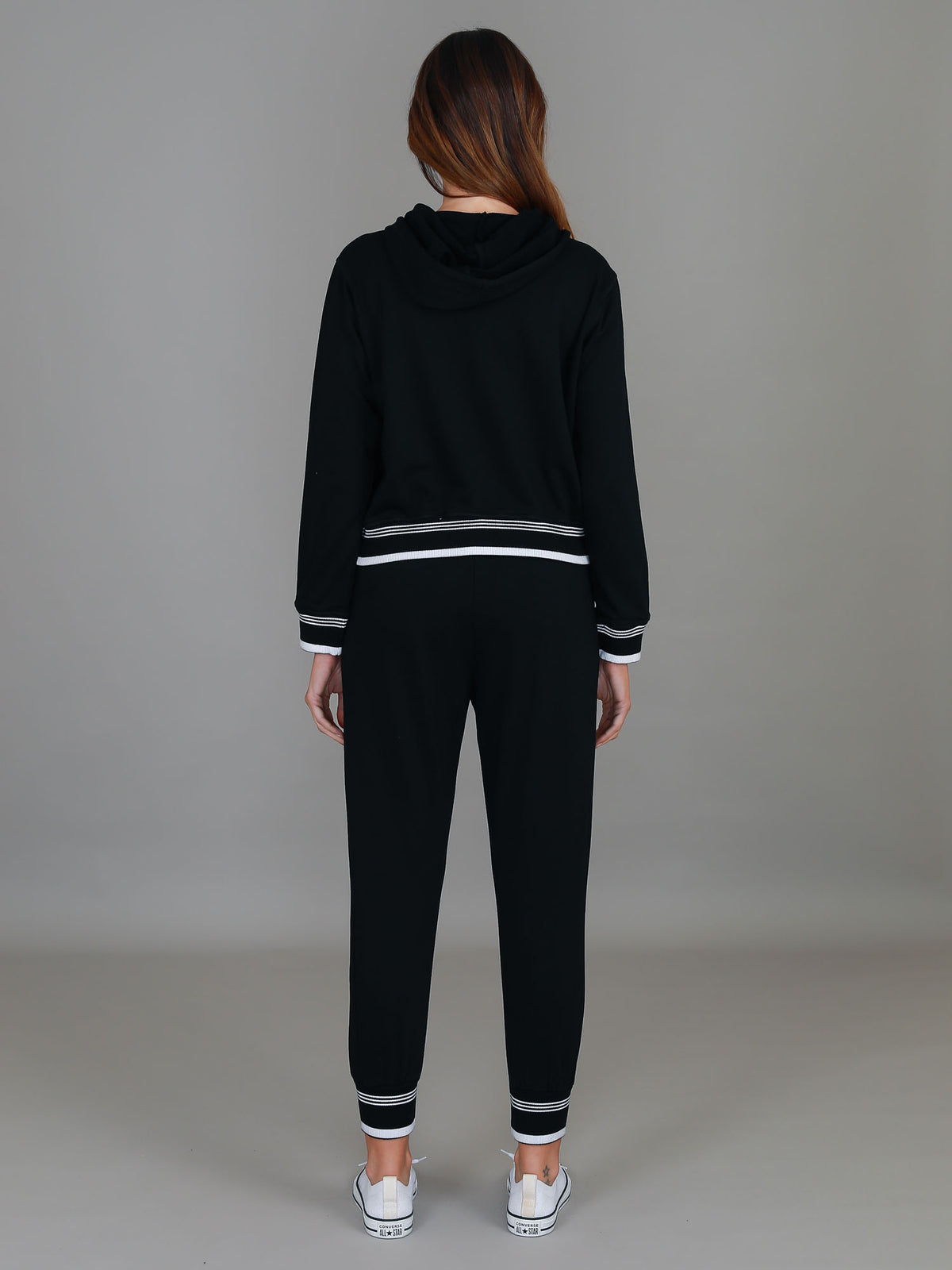 black tracksuit hoodie
