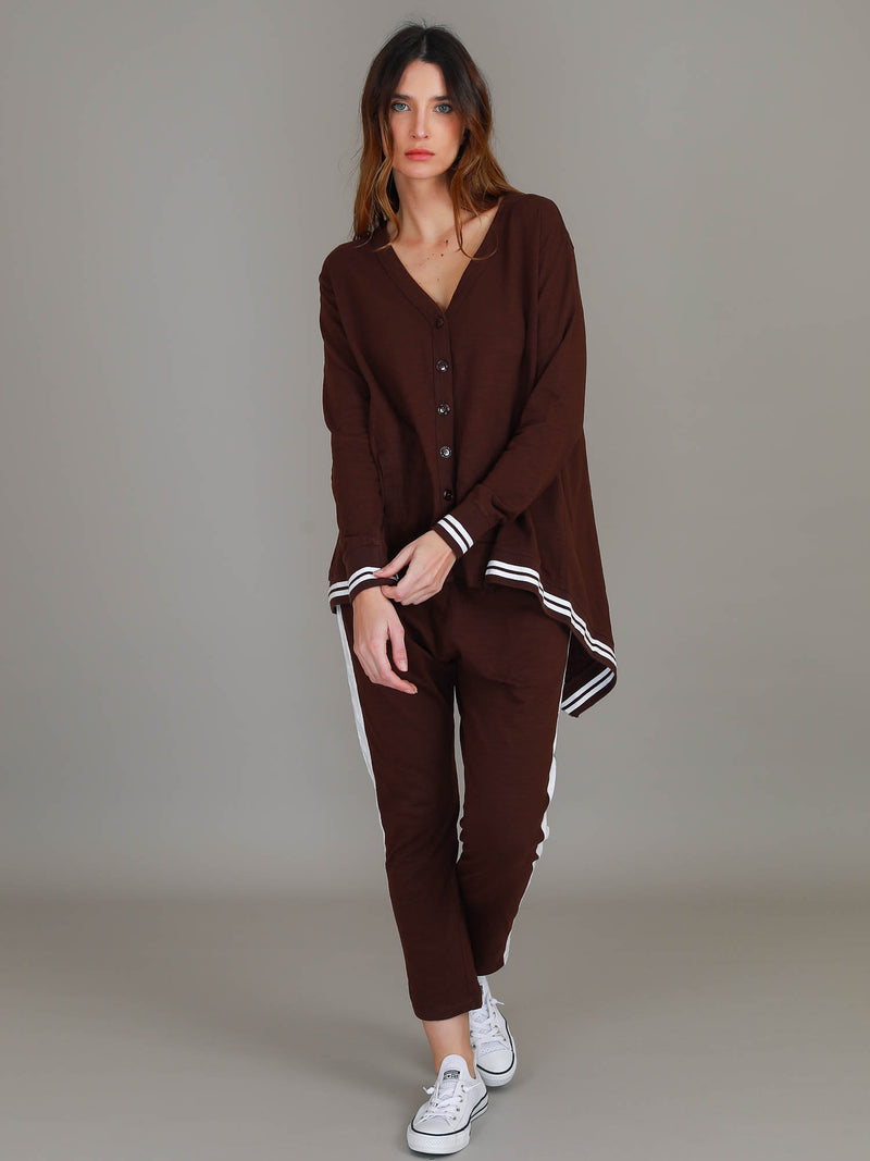 brown cardigan #color_cocoa