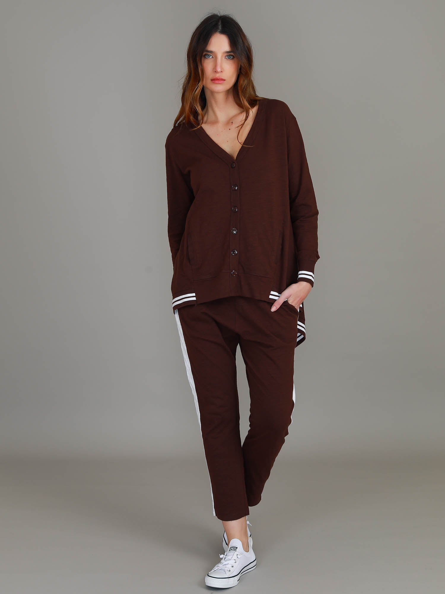 brown cardigans #color_cocoa
