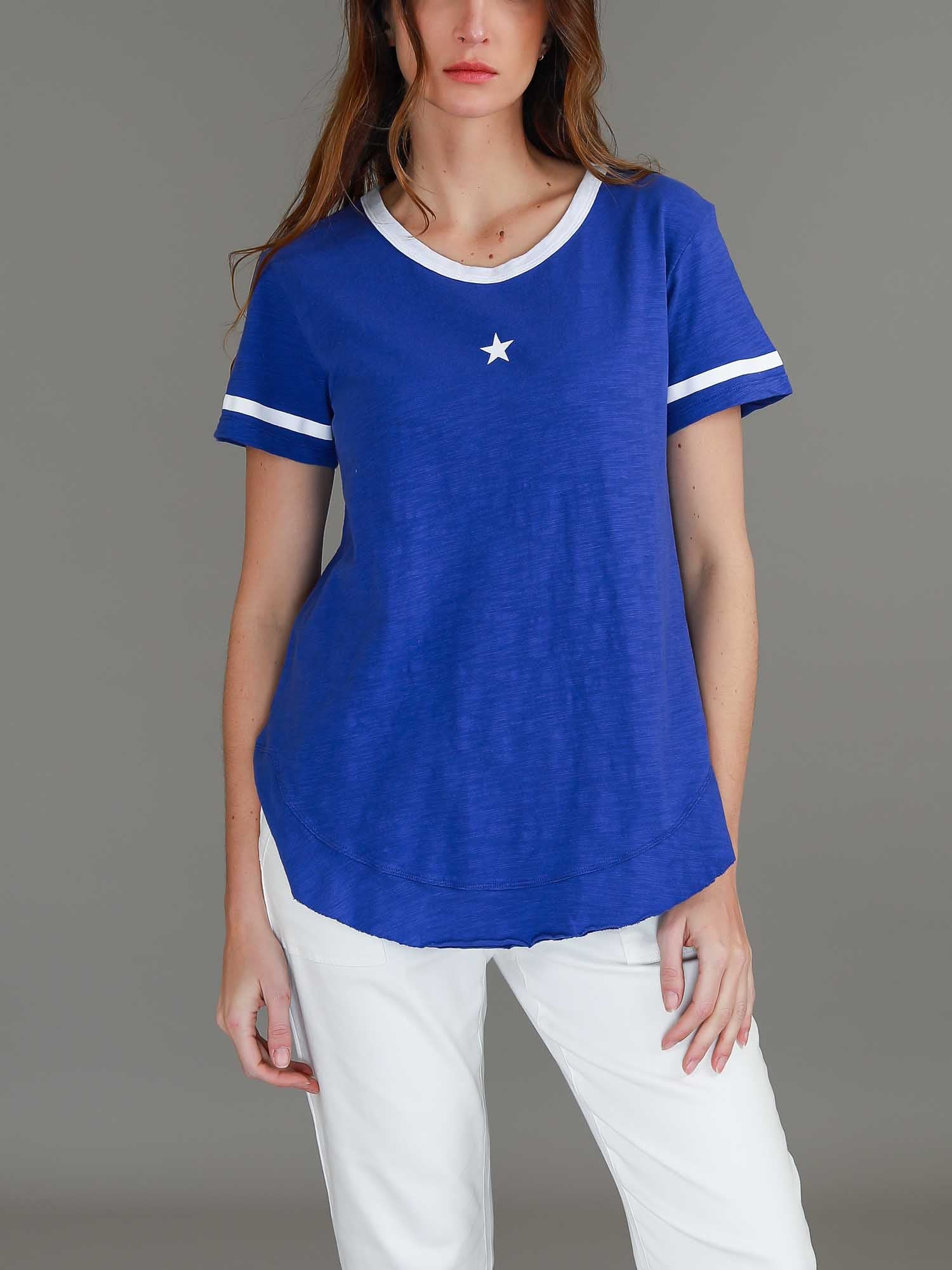 womens blue top #color_pansy