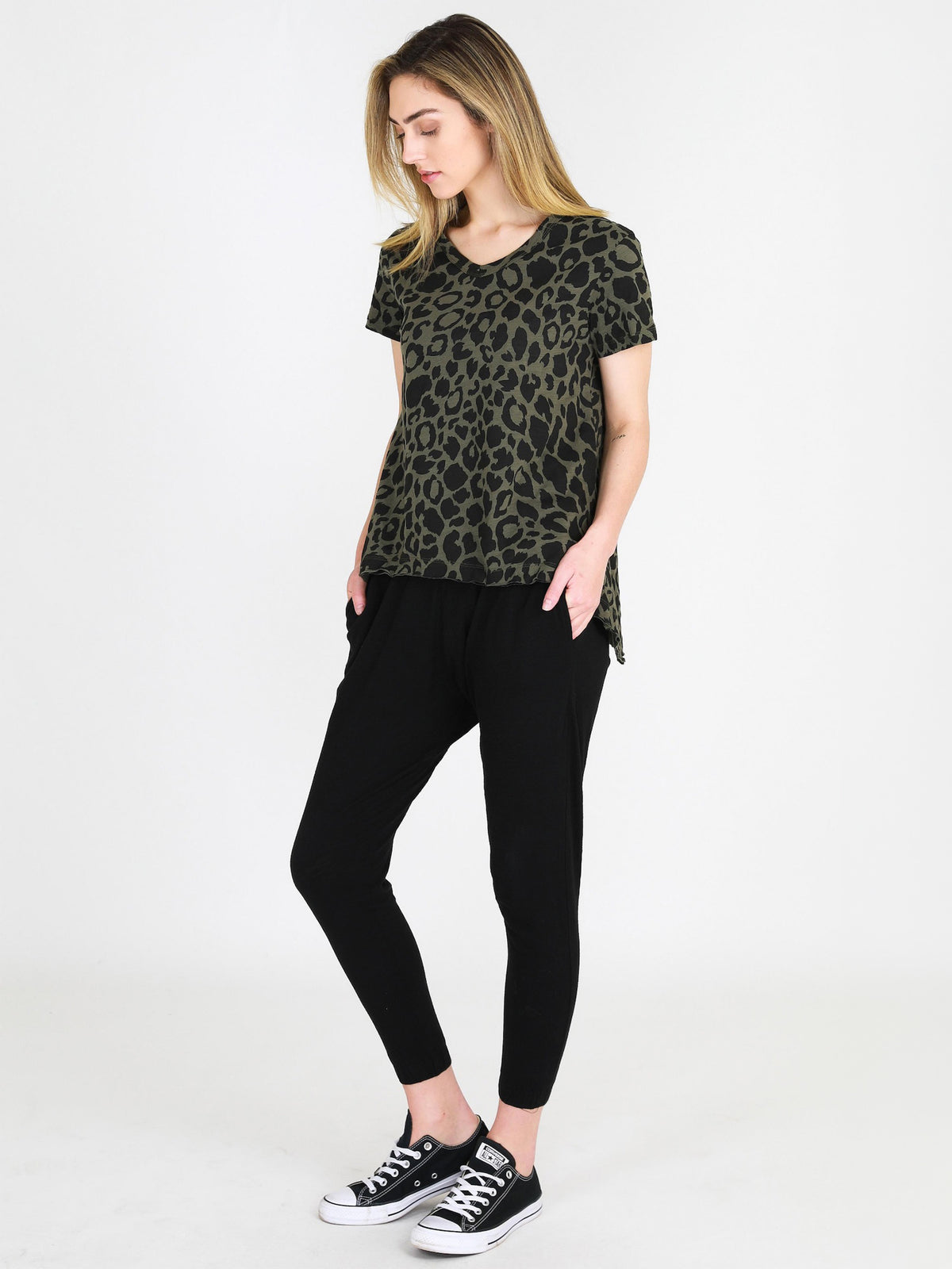 leopard print top #color_khaki