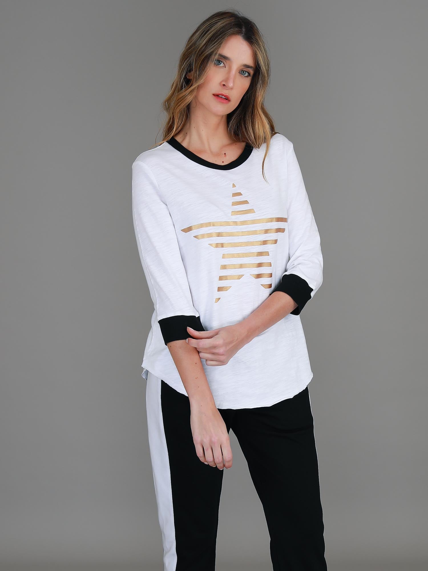 3 4 sleeve t shirts #color_white