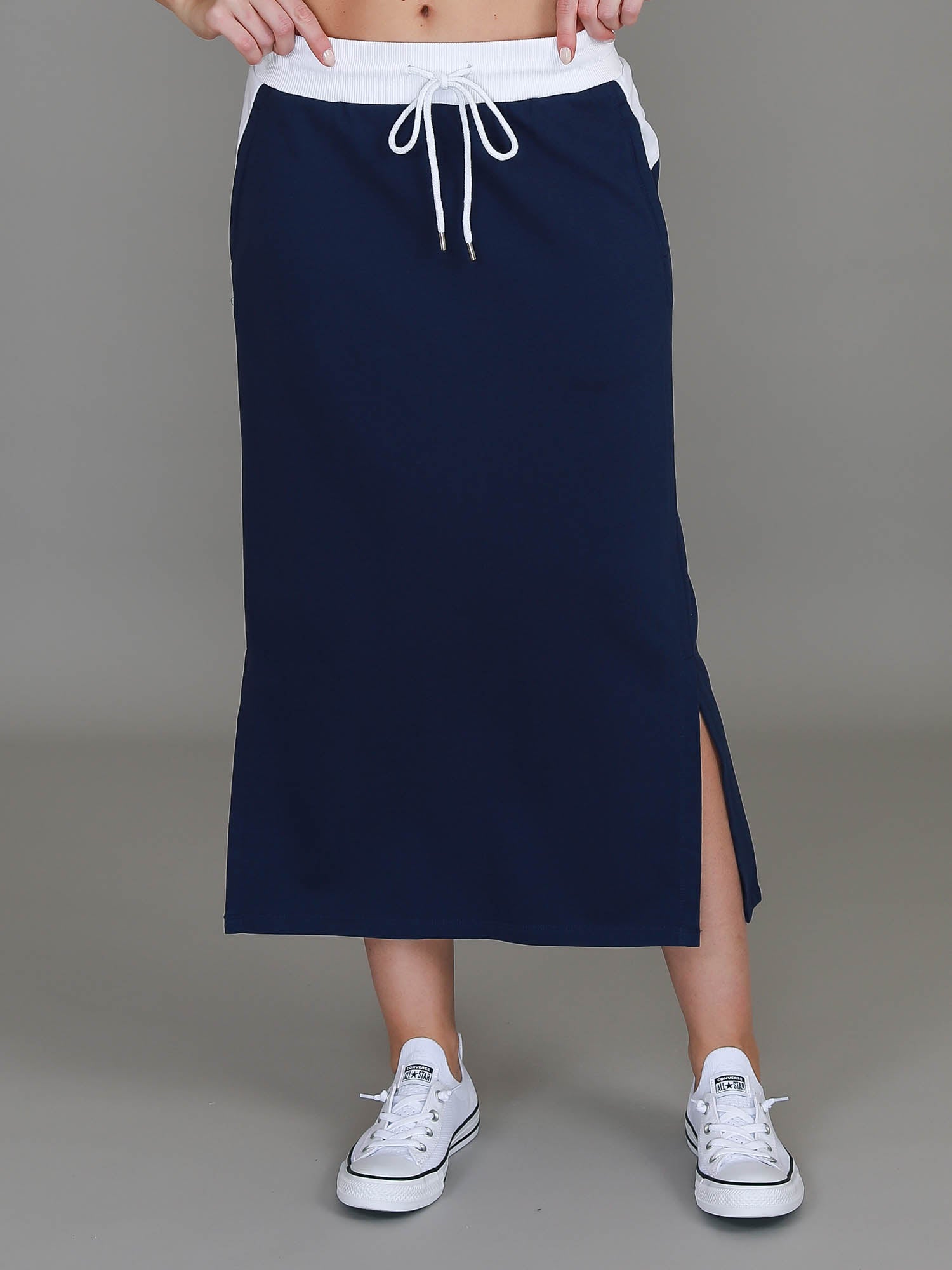 navy midi skirt australia #color_ink