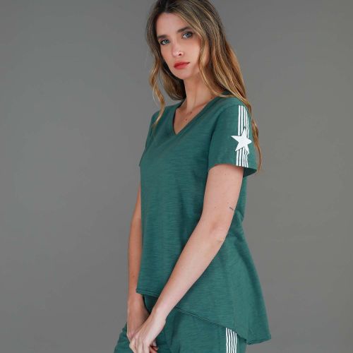 Britney V Neck T Shirt size guide