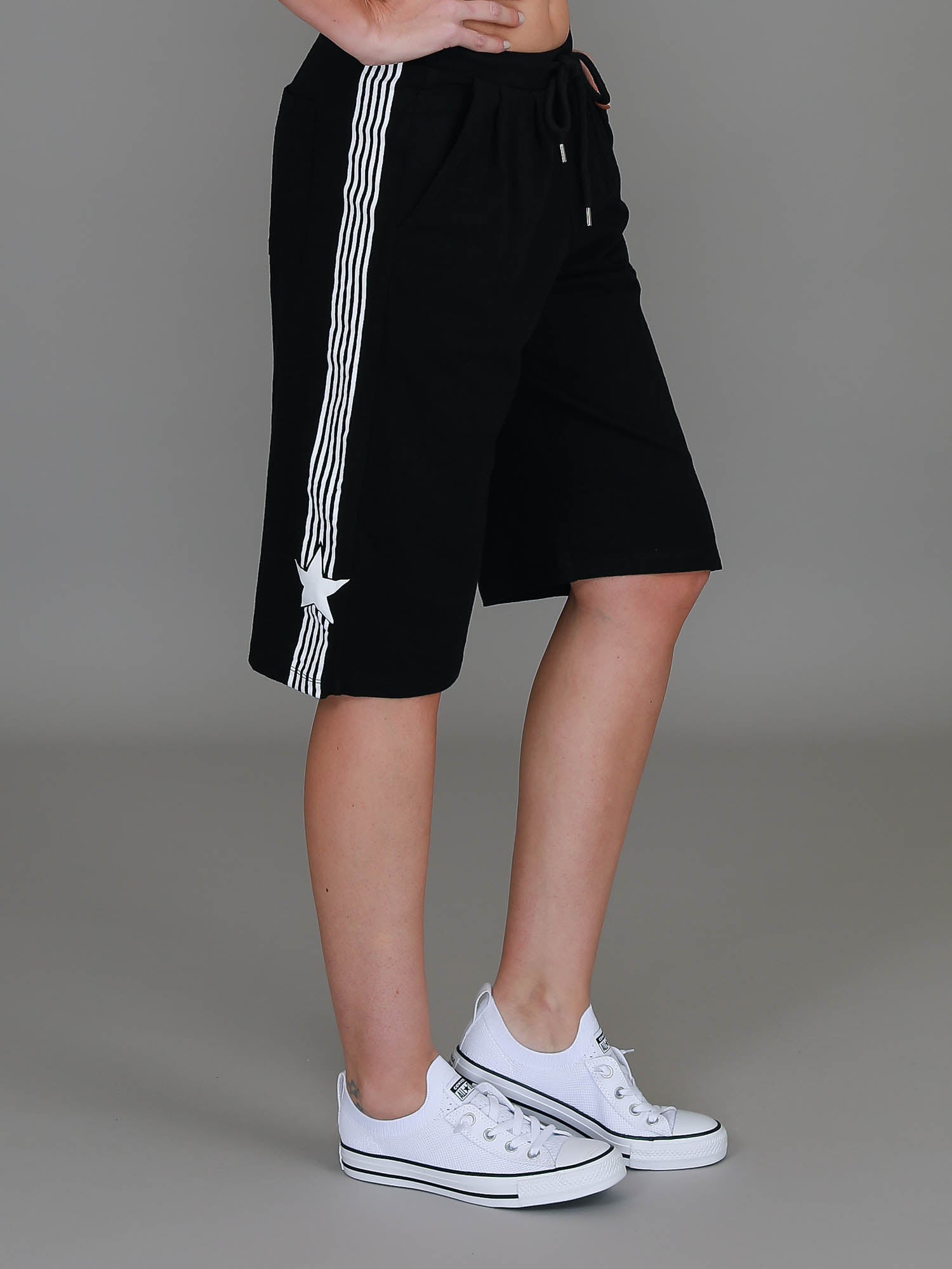 black high waisted shorts #color_black