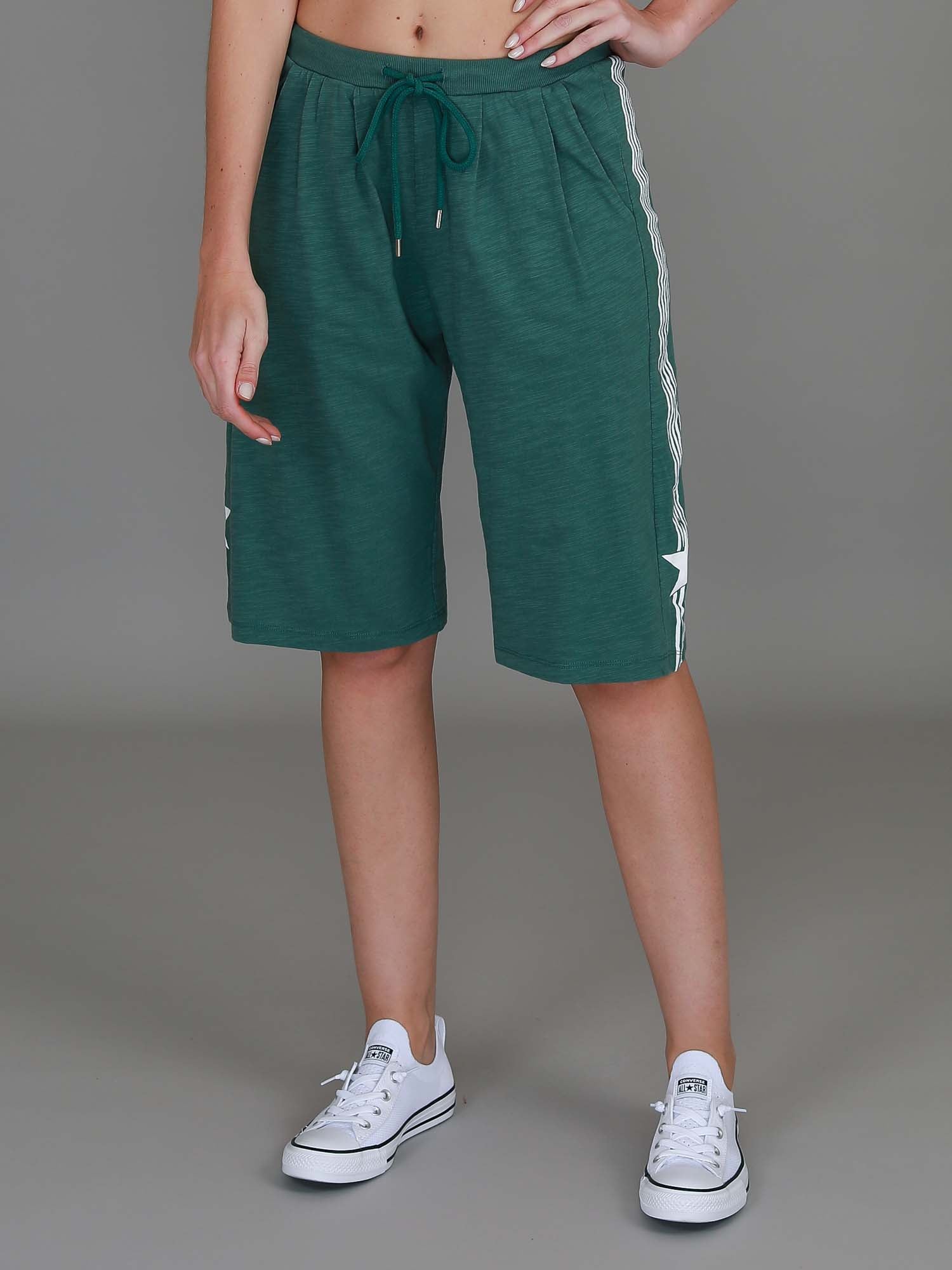 womens green shorts #color_evergreen
