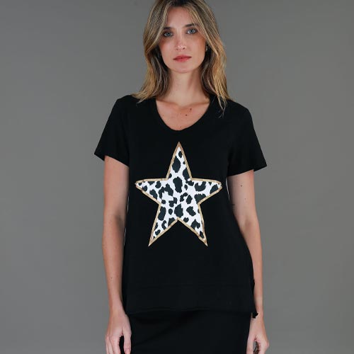 Coco Leopard Star T shirt size guide