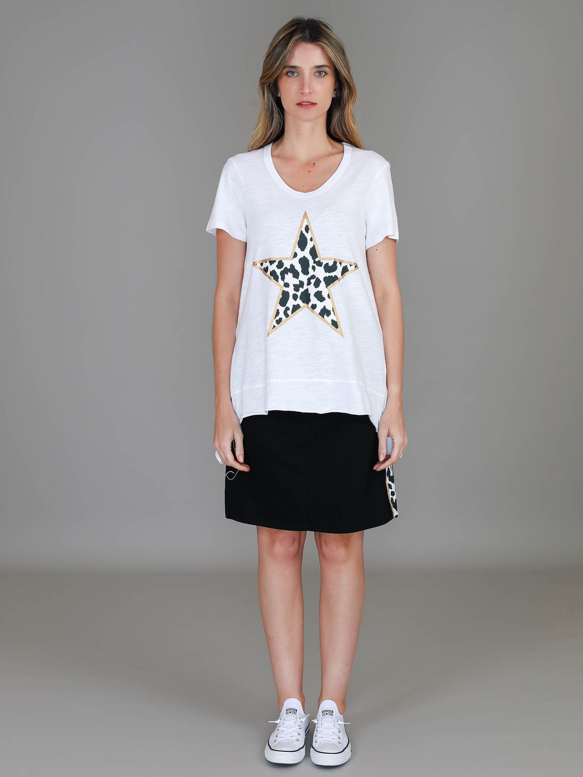 gold leopard star t shirt