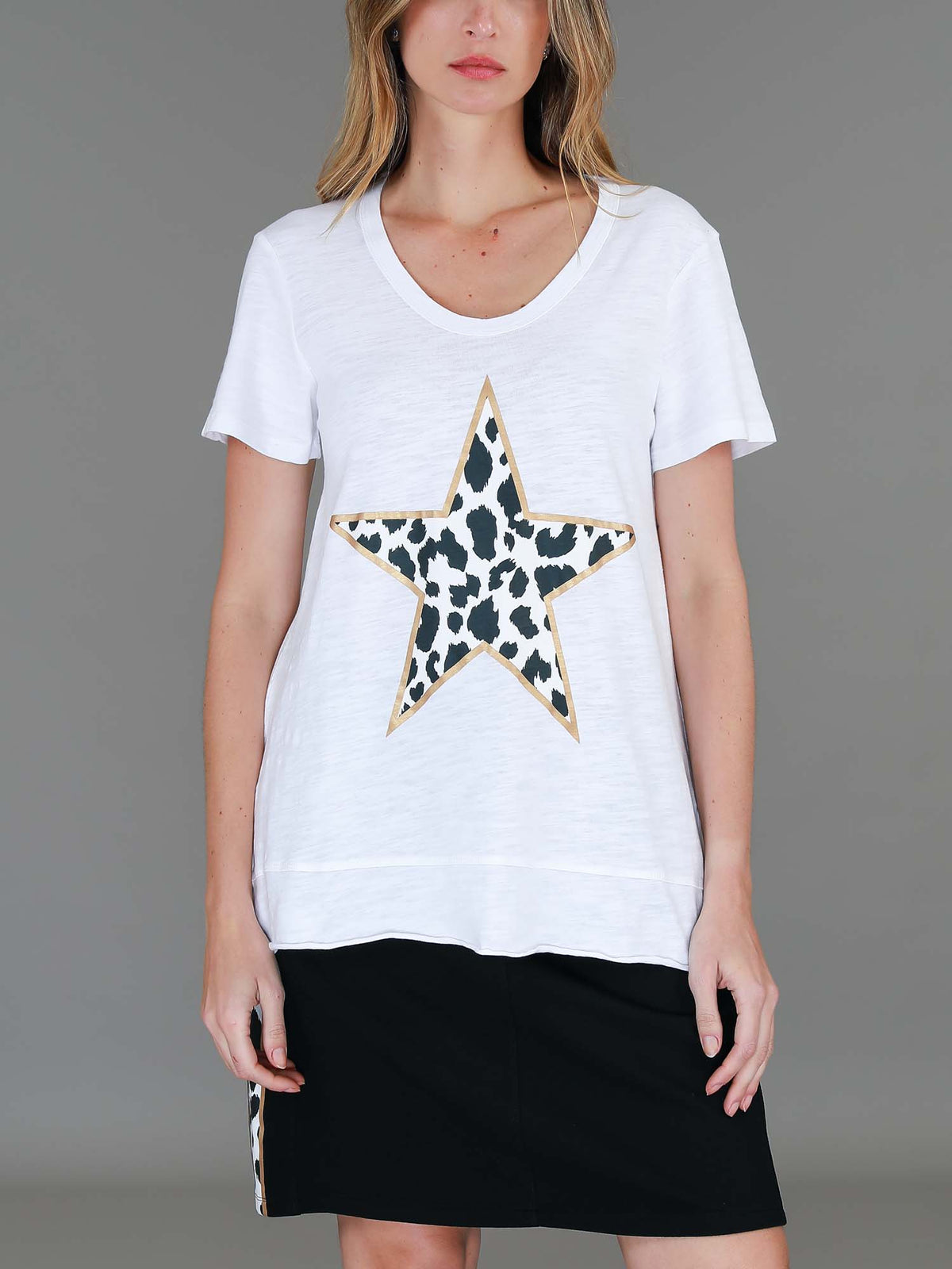 white leopard tee women