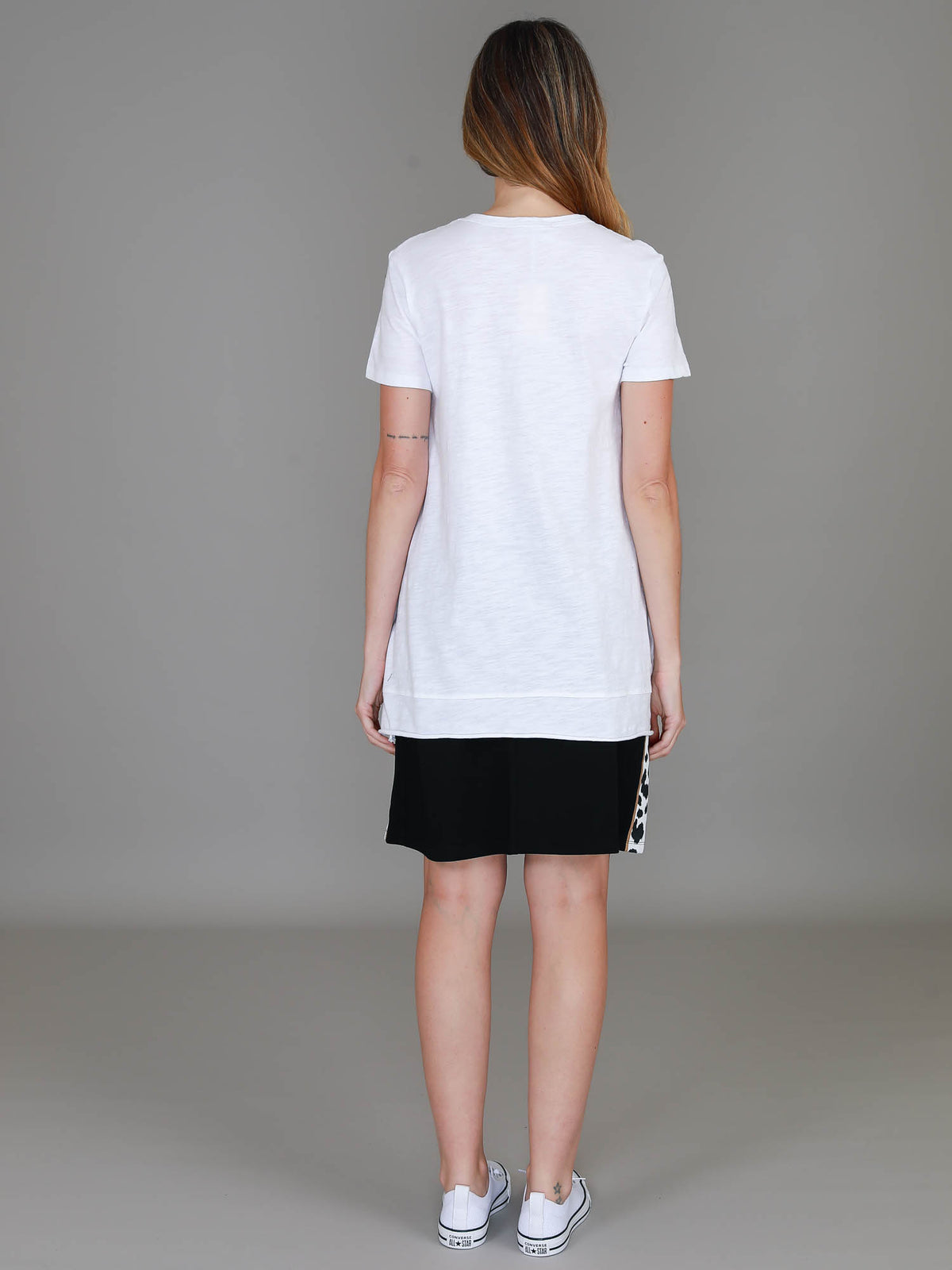 white leopard graphic tee