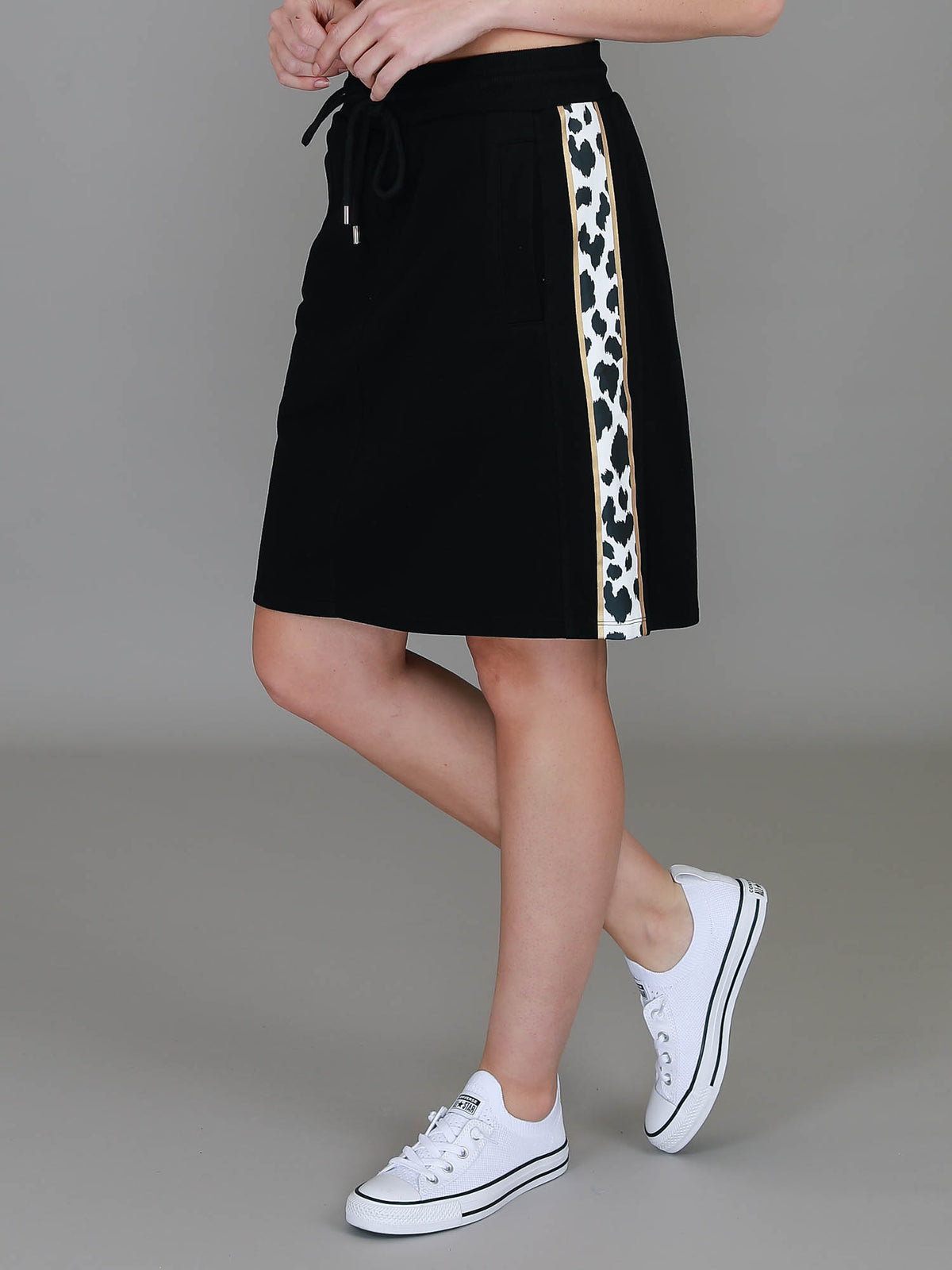 leopard print midi skirt