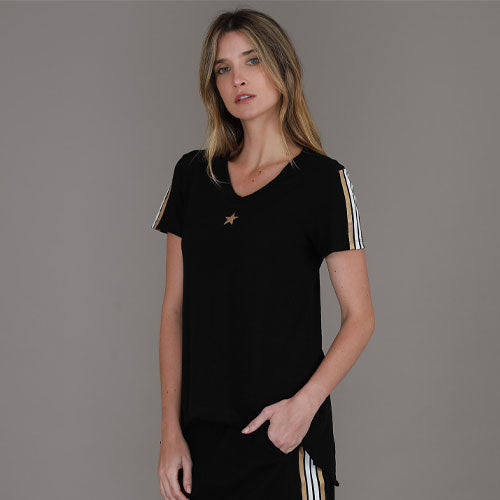 Calla Mini Star V Neck T Shirt size guide