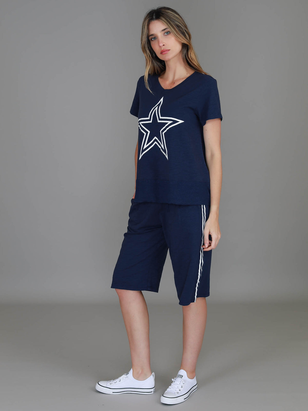 womens navy blue tops