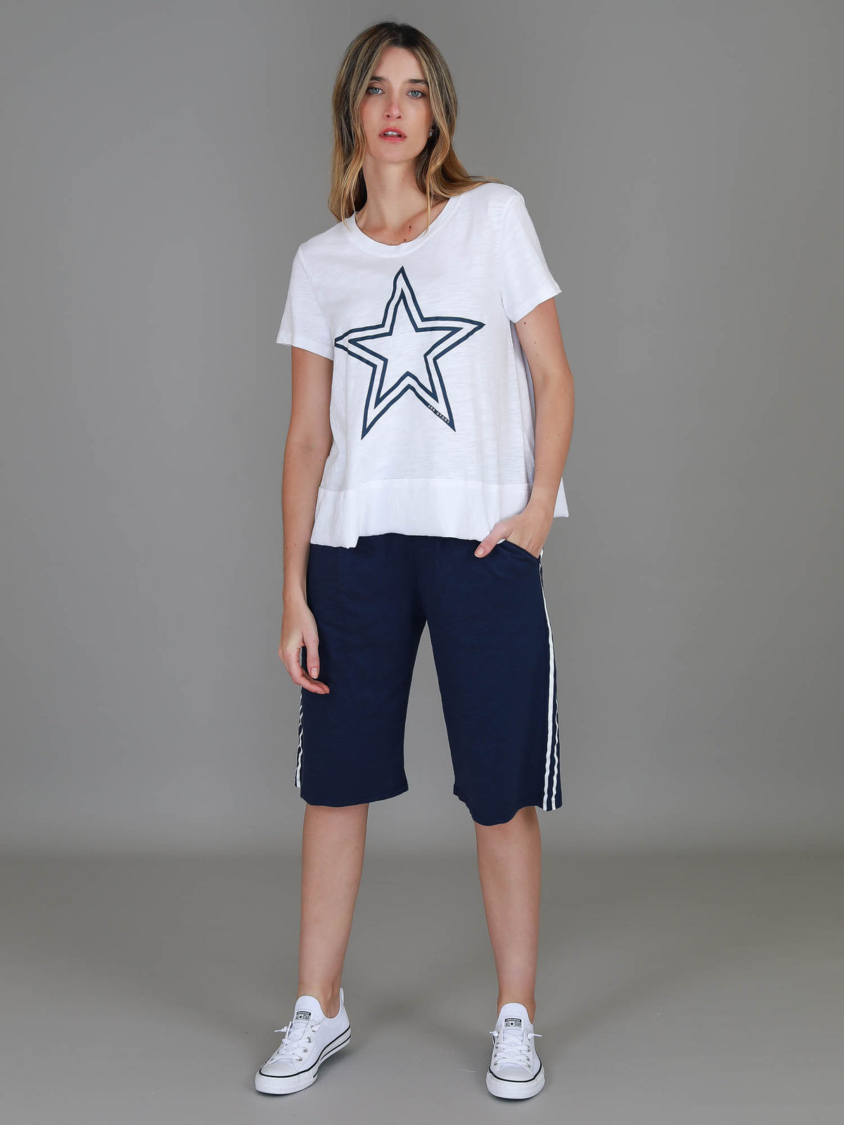 white short sleeve top