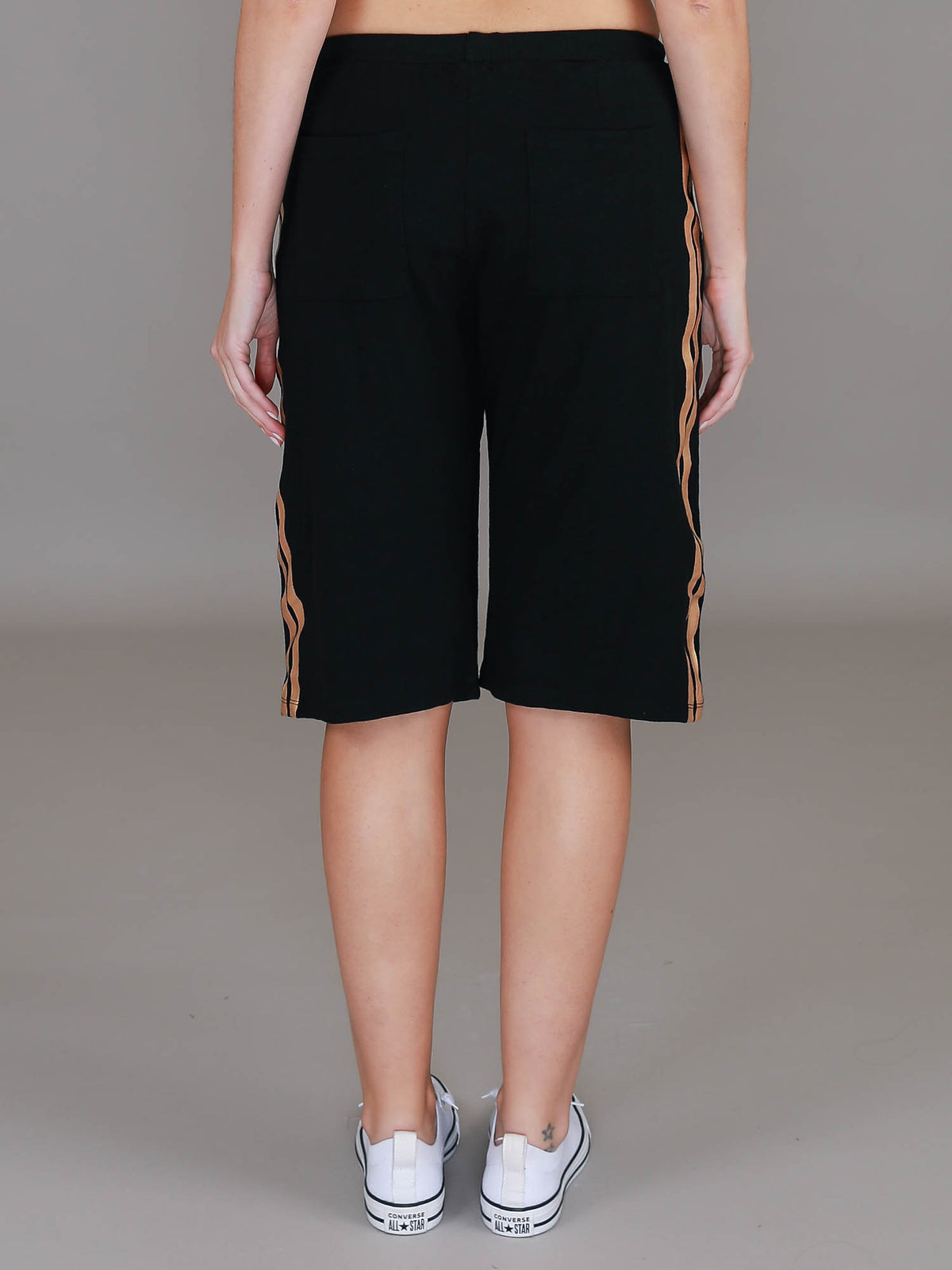 black long shorts women #color_black/gold