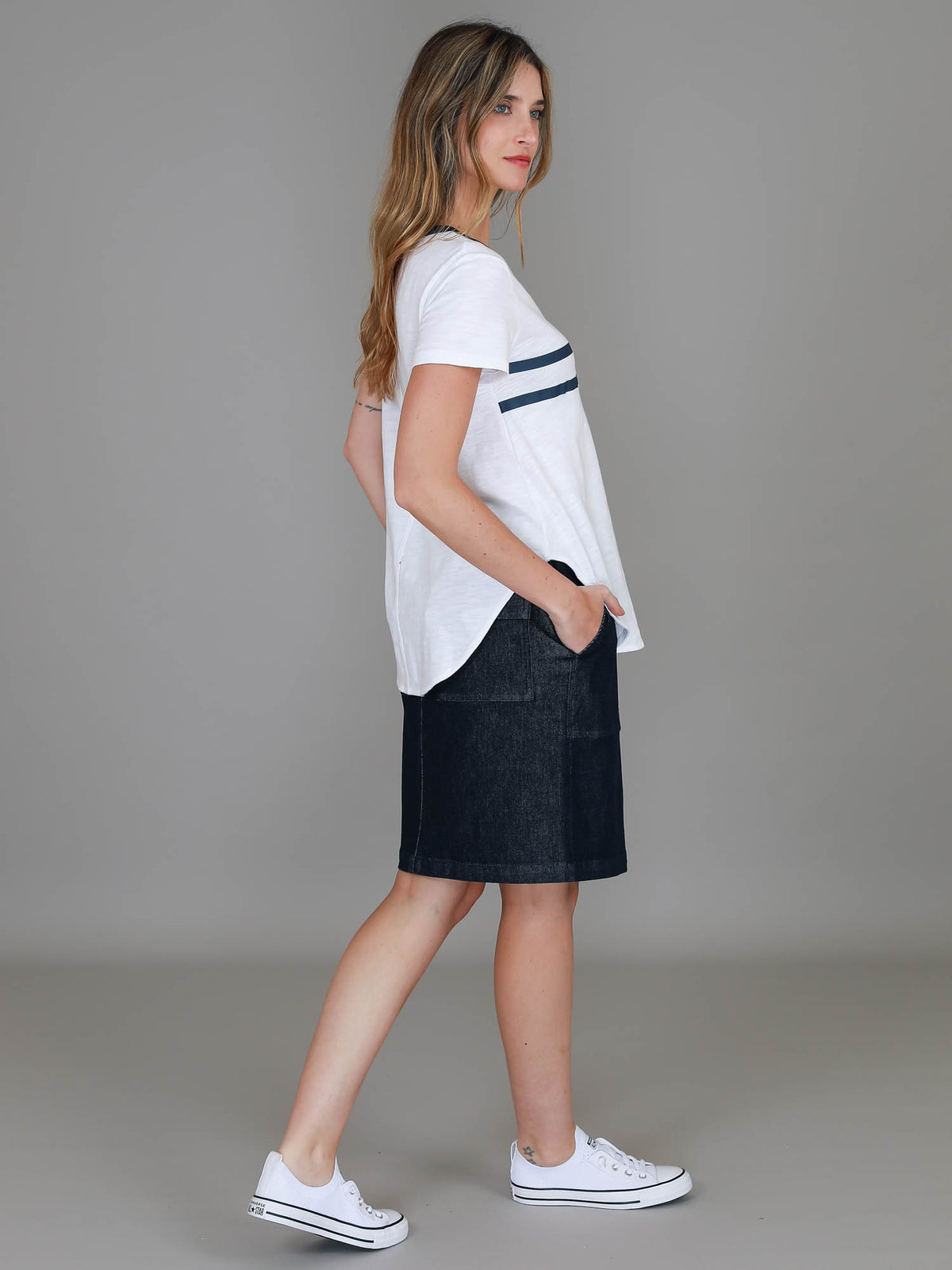 white slub t shirt