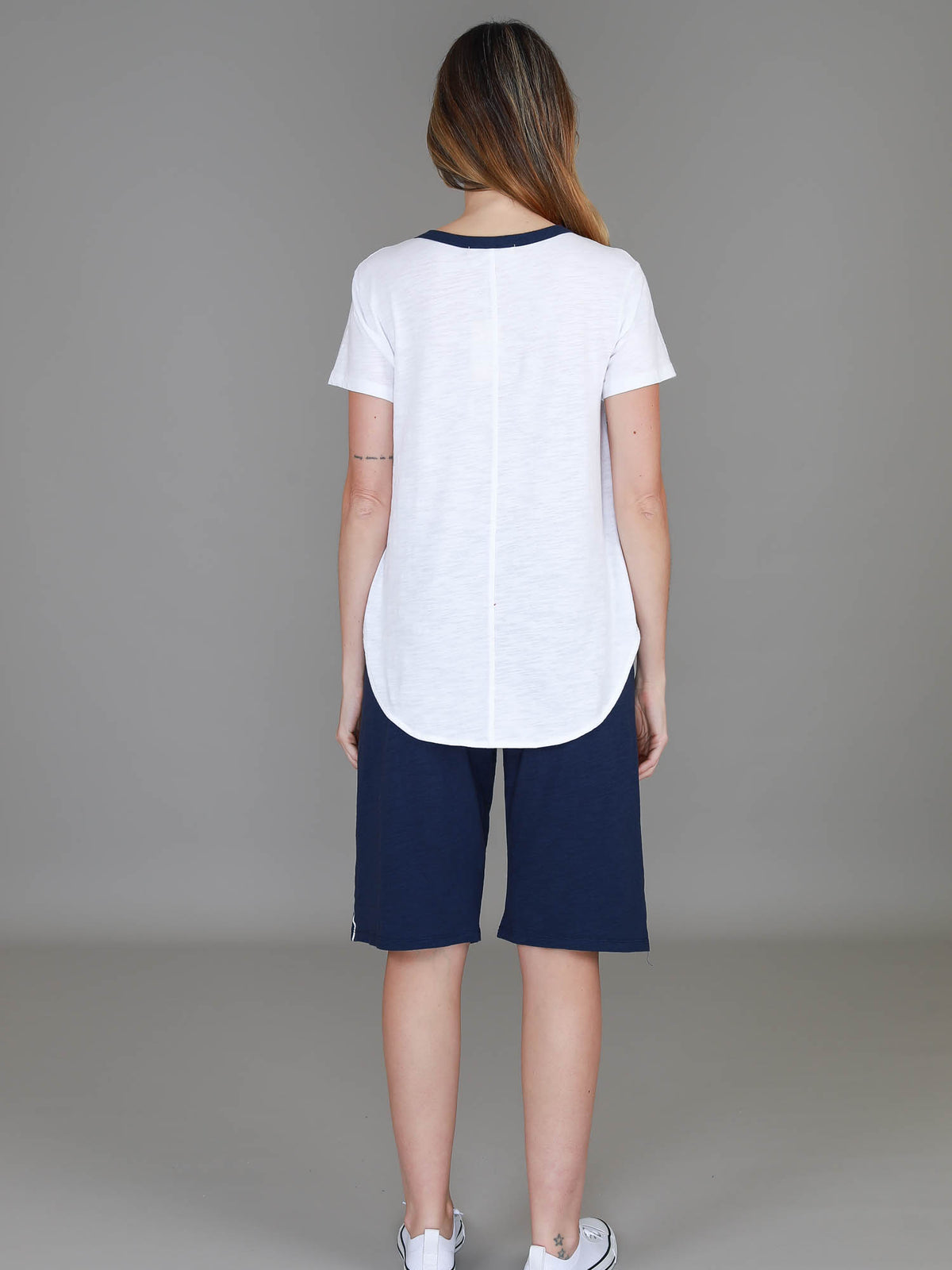 white longline tee