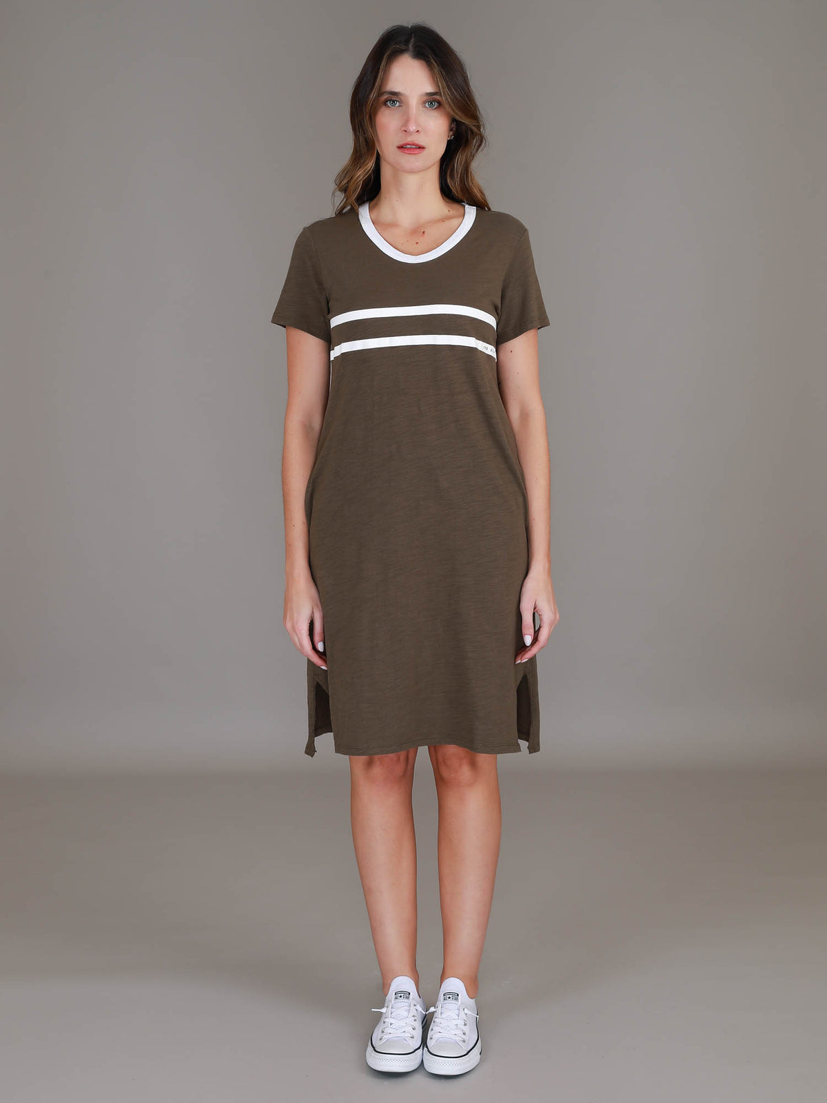 olive knee length dress