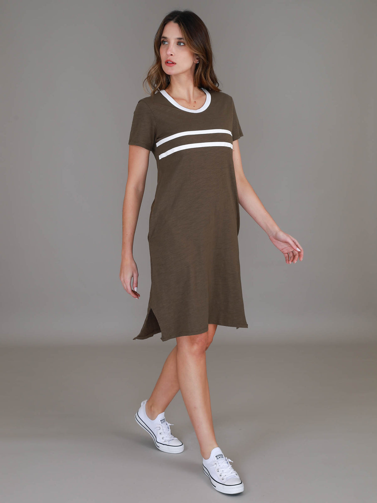 green striped dress women