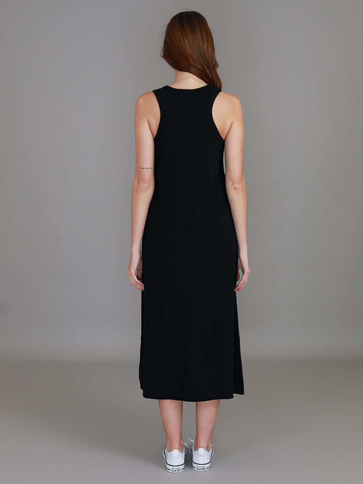 women's black tank dress