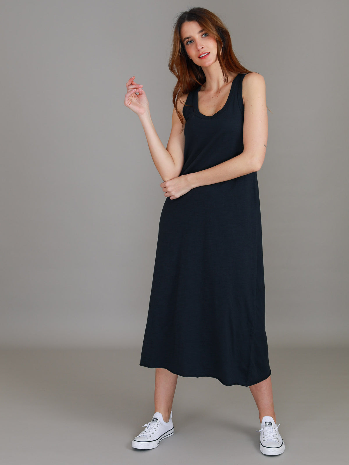 navy long tank dress