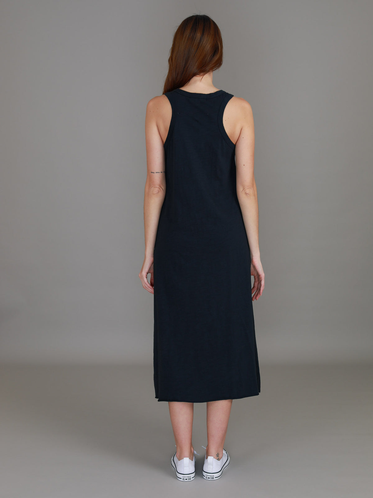 navy tank dress midi