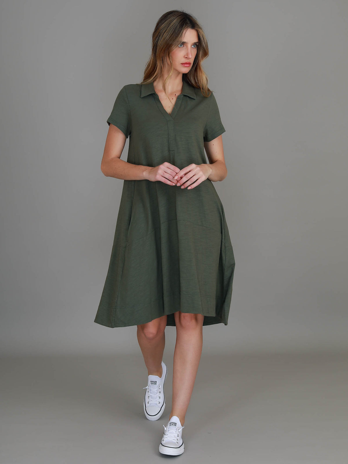 khaki polo dress