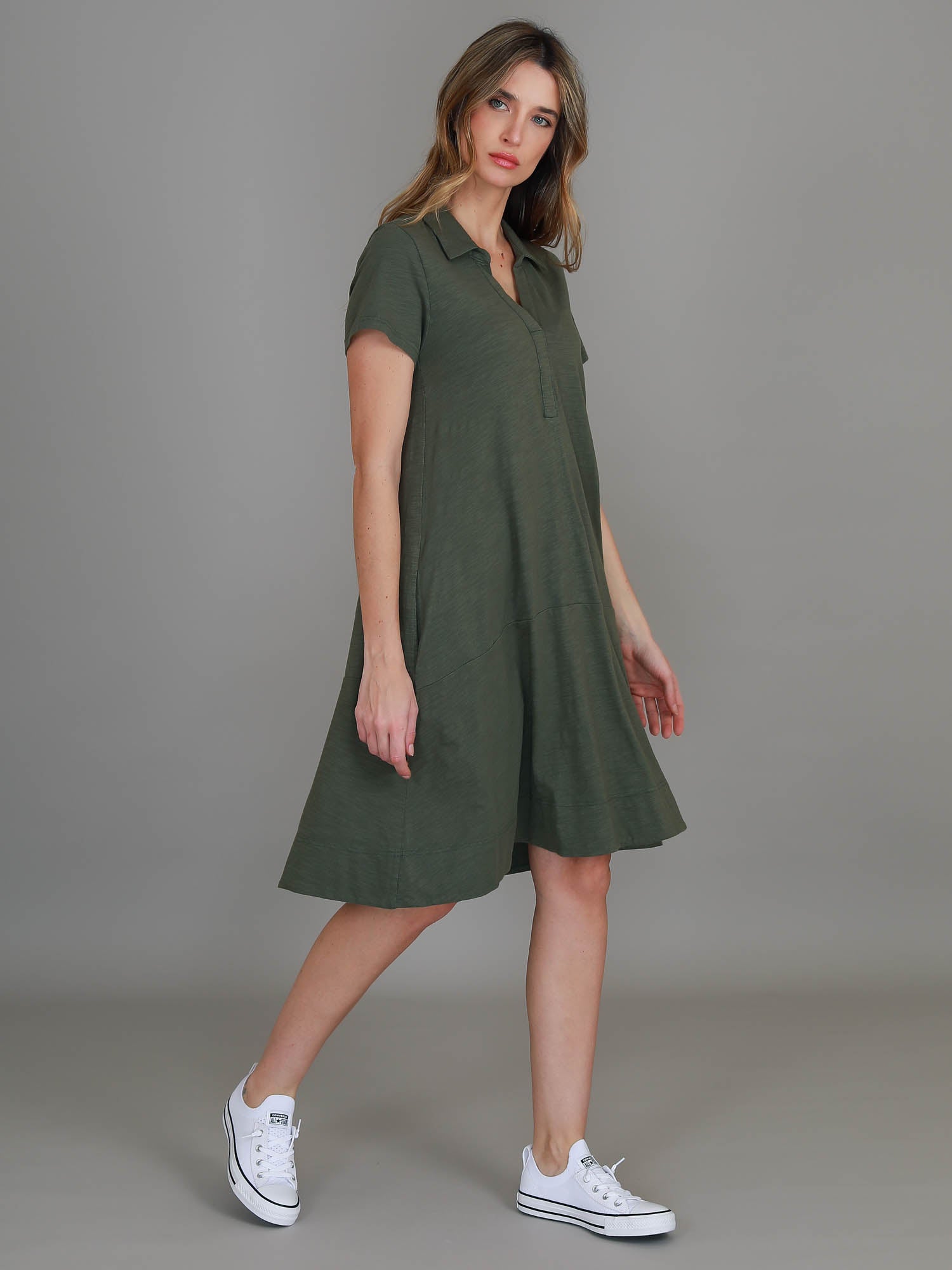 green flowy dress #color_khaki