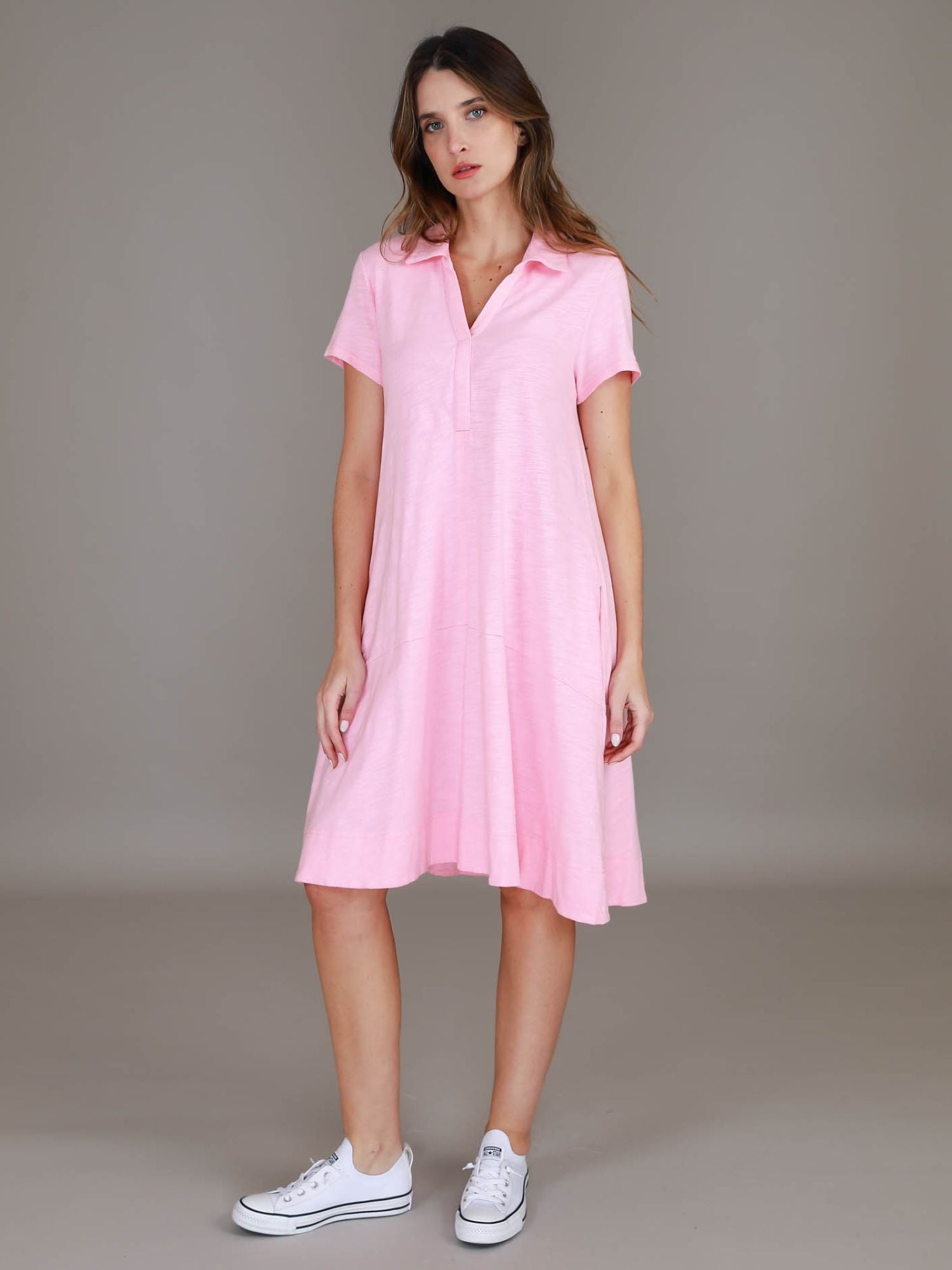 pink polo dress #color_powder pink