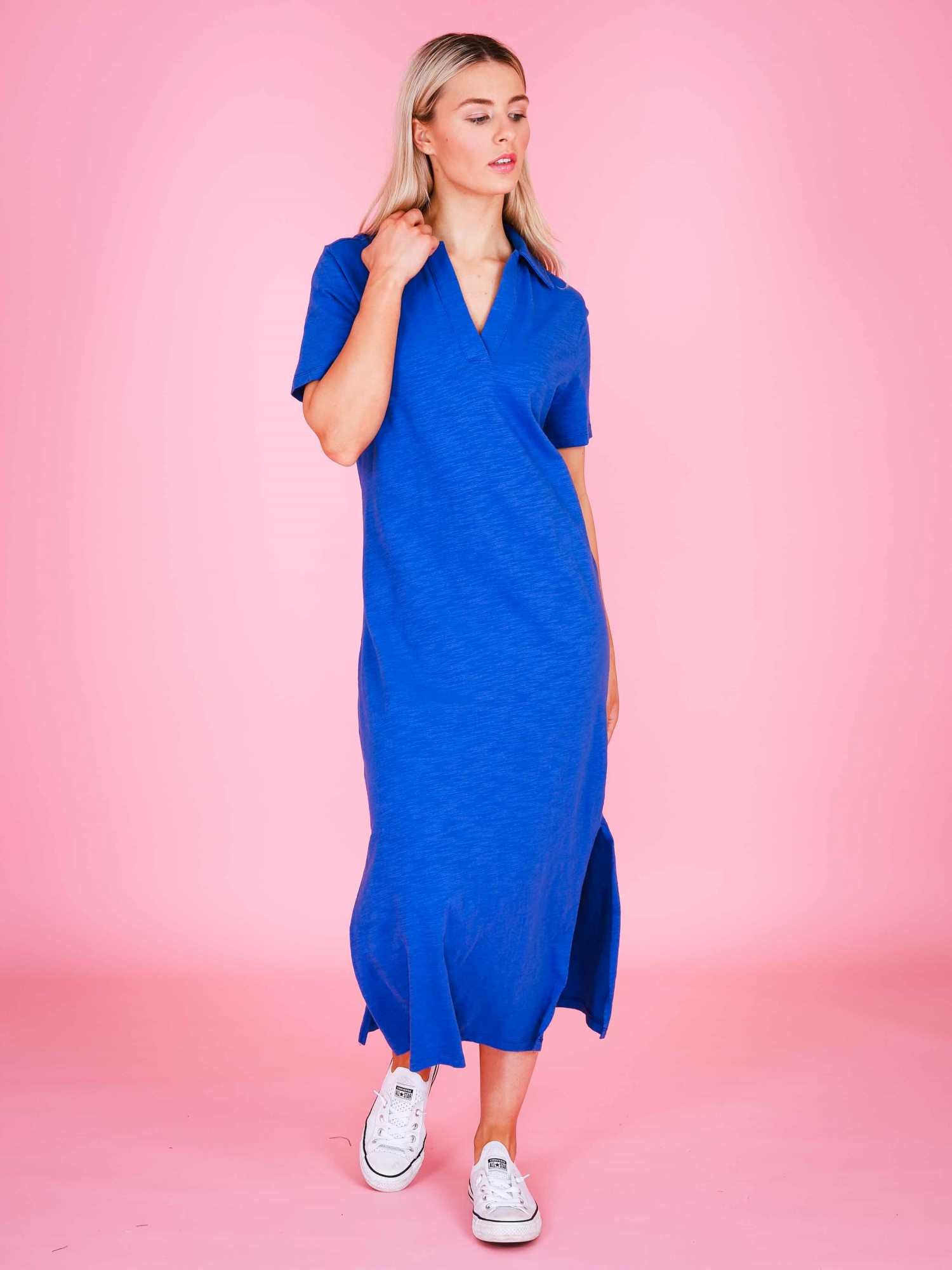 collared shirt dress #color_supersonic