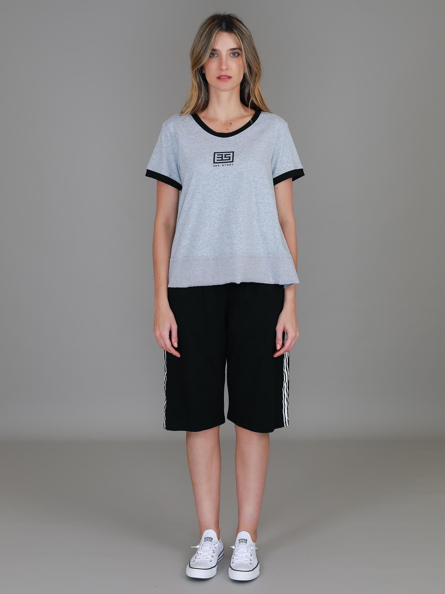 grey v-neck t-shirt womens #color_grey marle