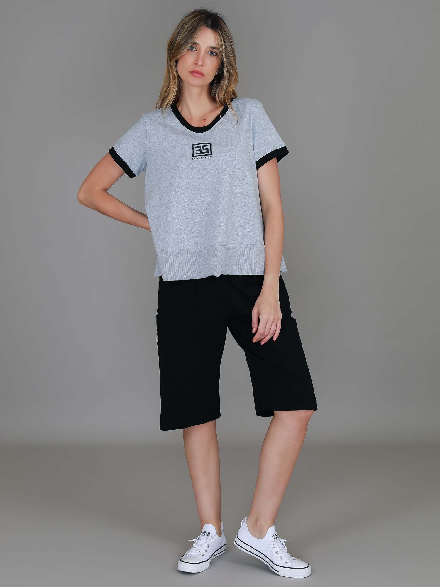 grey cotton t shirt #color_grey marle
