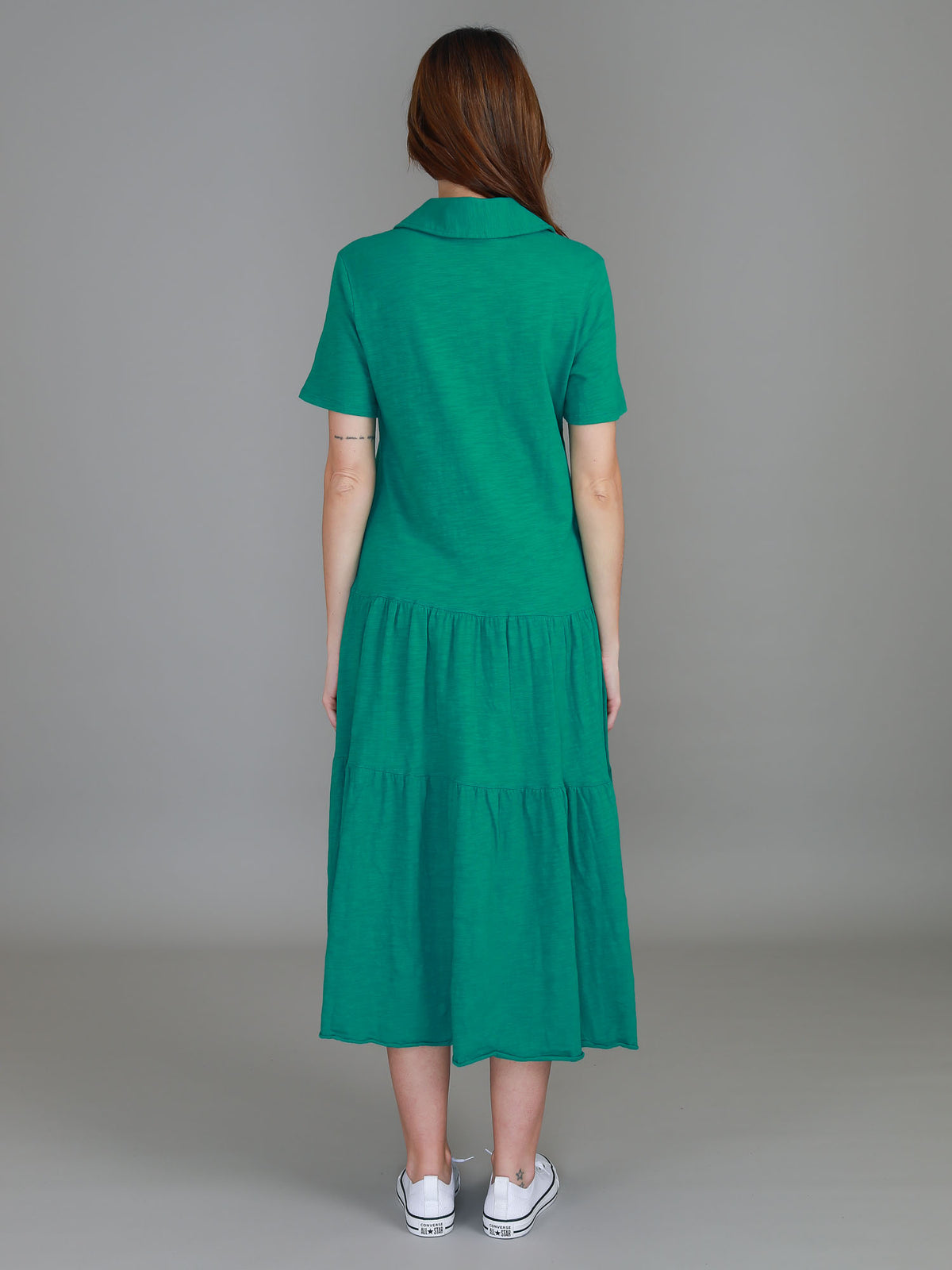 green midi dress women