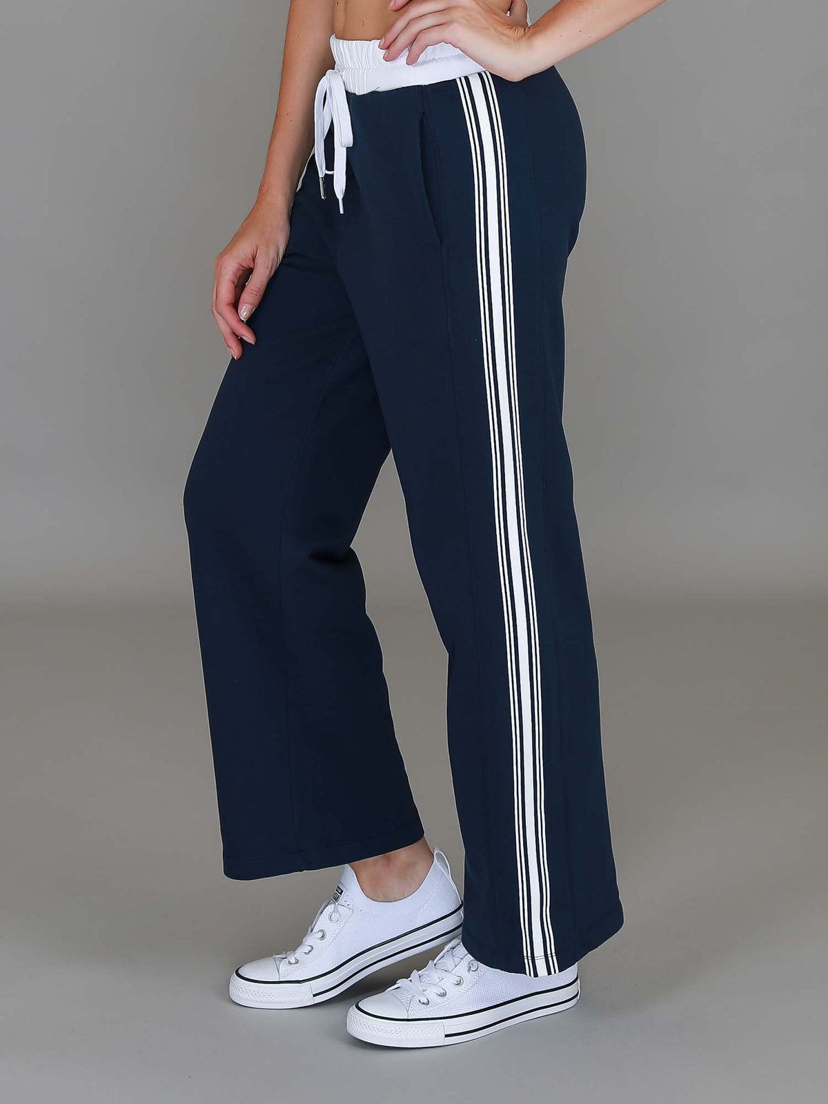 Delta Stripe Straight Leg Sweatpants