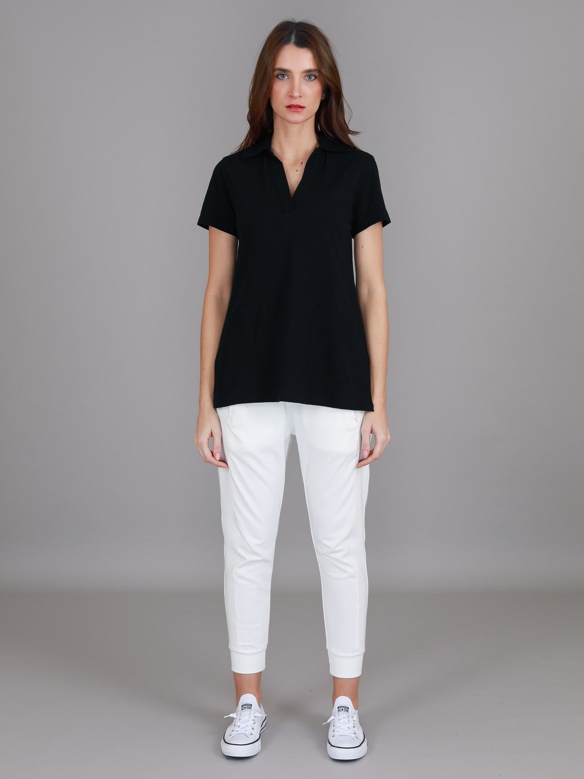 black polo tee slub