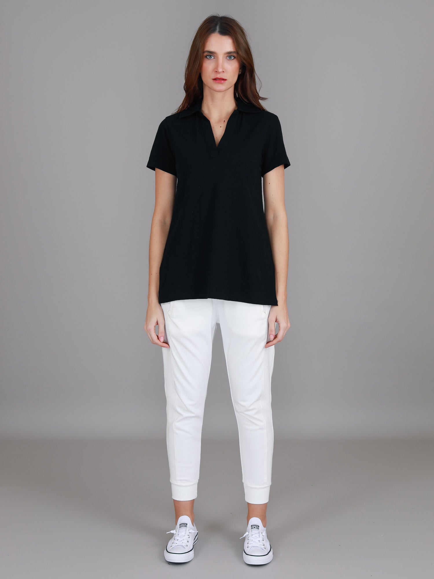 women polo t shirt #color_black