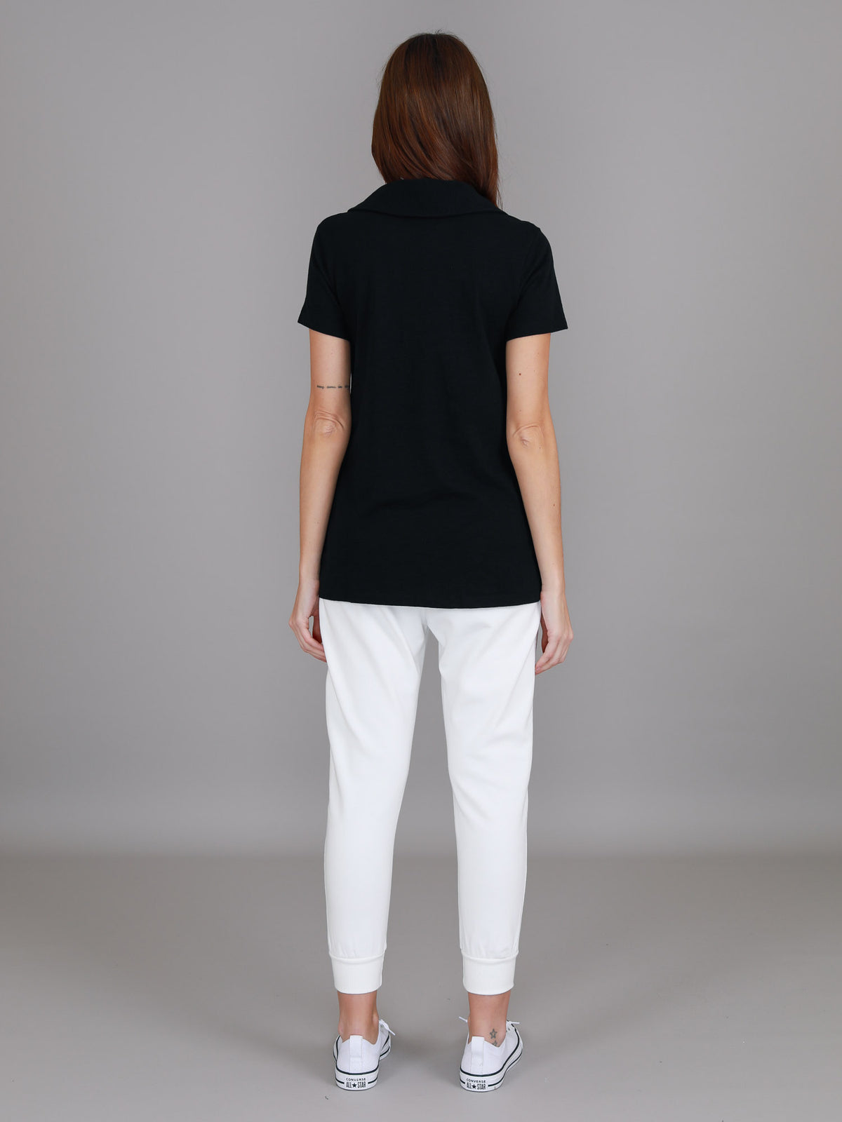 black cotton polo jersey