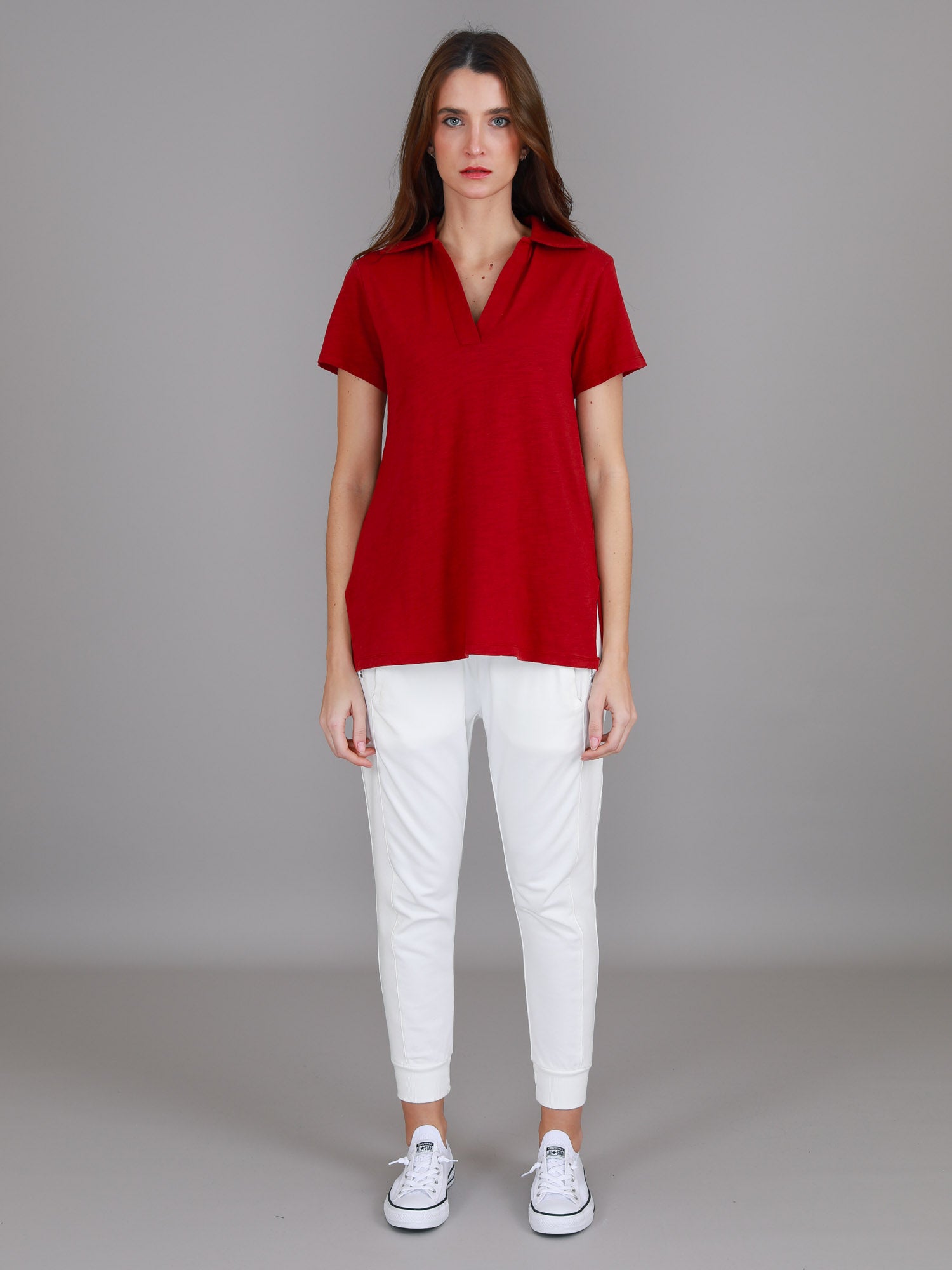 red polo t shirt women's #color_cranberry