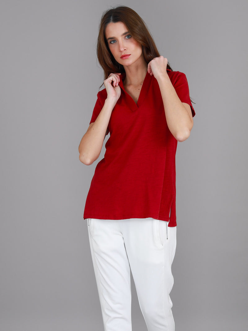 red polo t shirt #color_cranberry