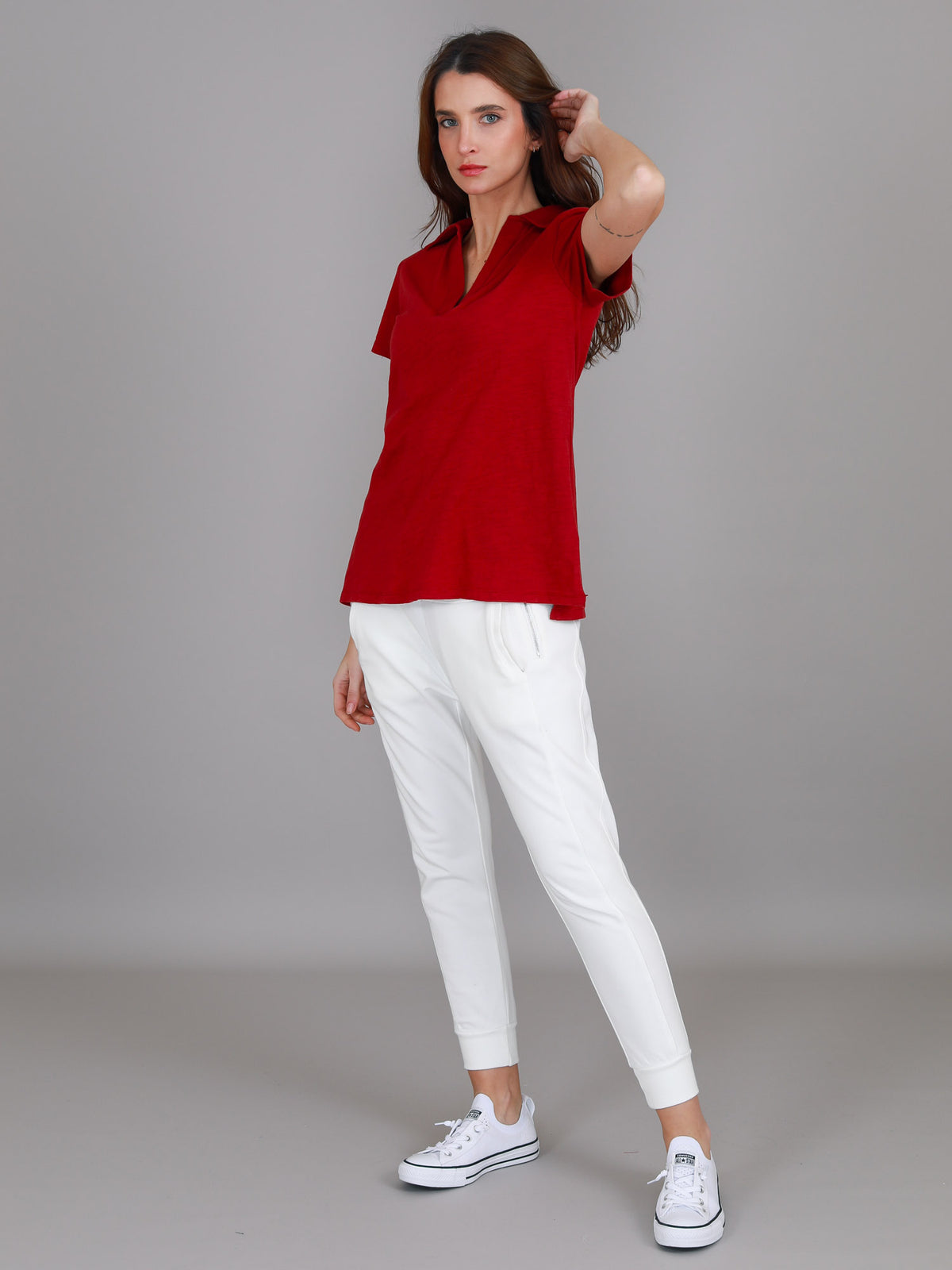 red polo short sleeve