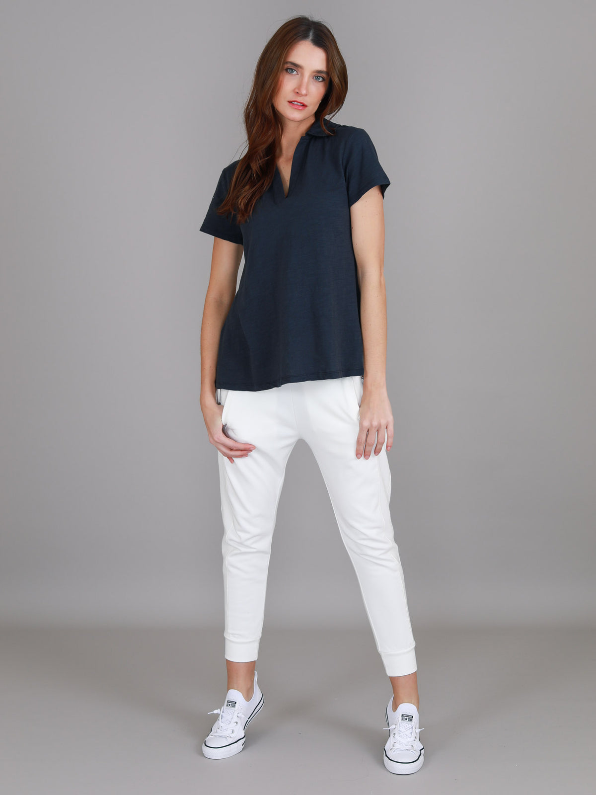 ink v neck polo tee