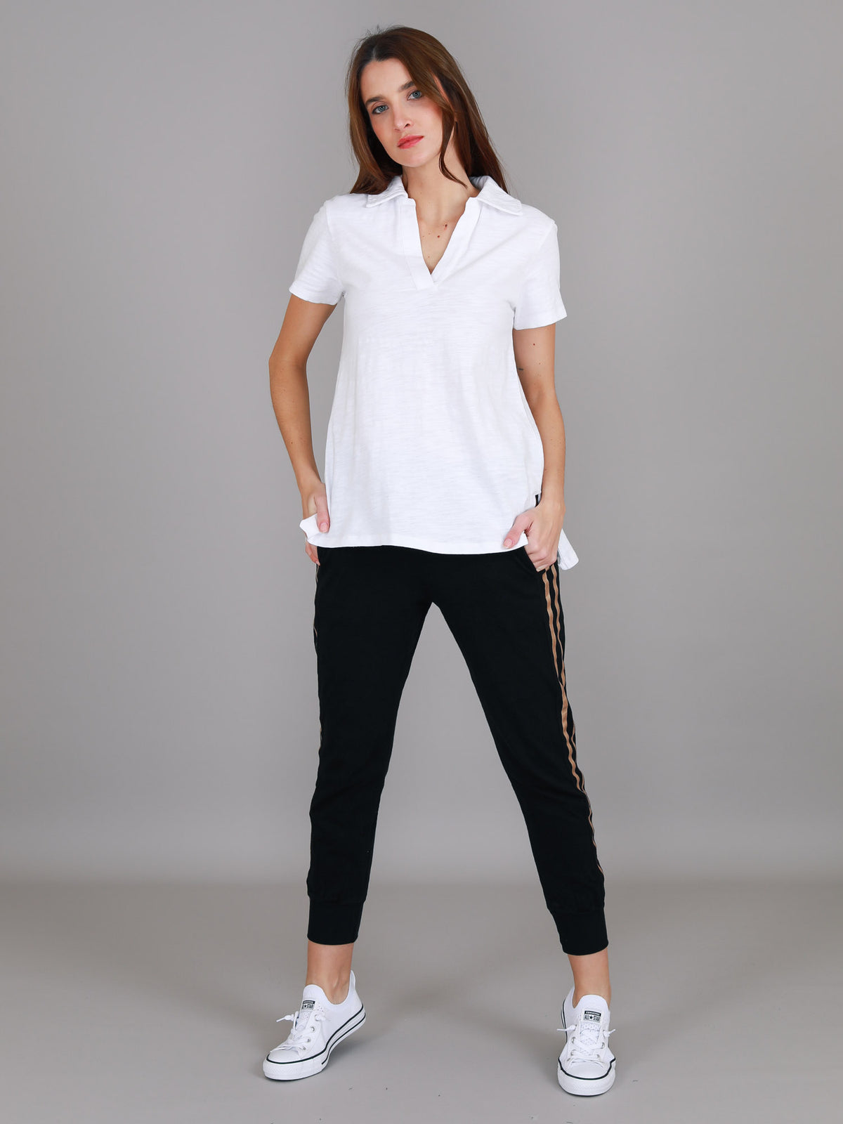 white polo tee women