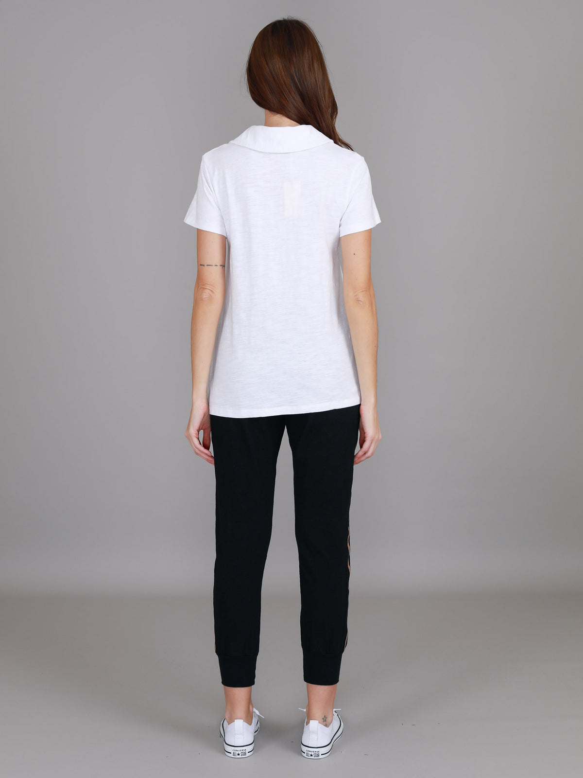 white cotton polo tee